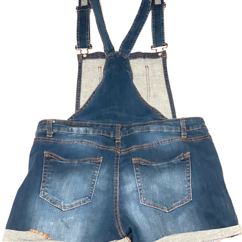 JUNIORS DENIM SHORTS OVERALLS